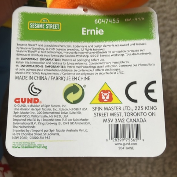 Gund Ernie Plush Toy - Picture 5 of 8